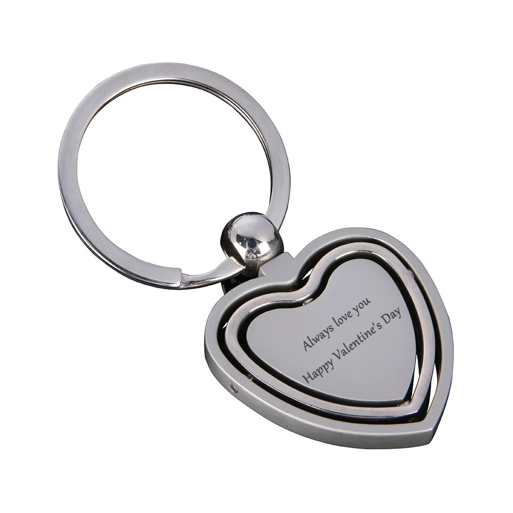 Custom Cut Out Metal Keychain Key Holder Rotating Cute Spinner Logo