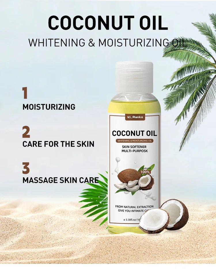 Oem Custom Natural Organic Pure Coconut Massage Oil Whitening