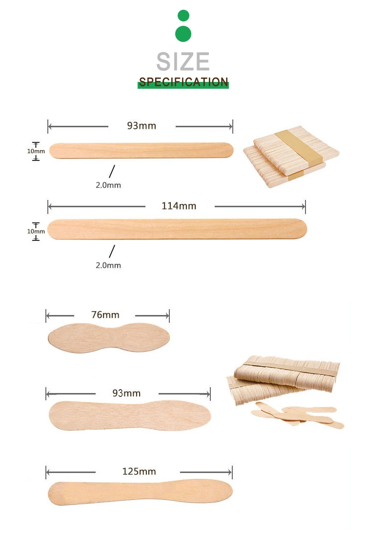 Biodegradable Rectangle Disposable Wooden Ice Cream Sticks For Diy
