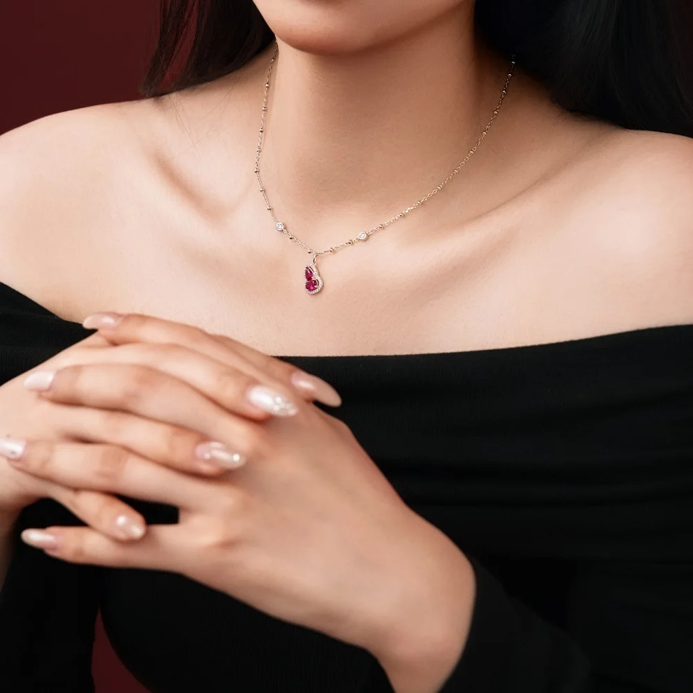 KAKODIY Fine Design Jewelry 925 Sterling Silver Rhodium Plated 18K Gold Plated Chain 5A Zirconia Gourd Pendant Necklace Jewelry detail 2