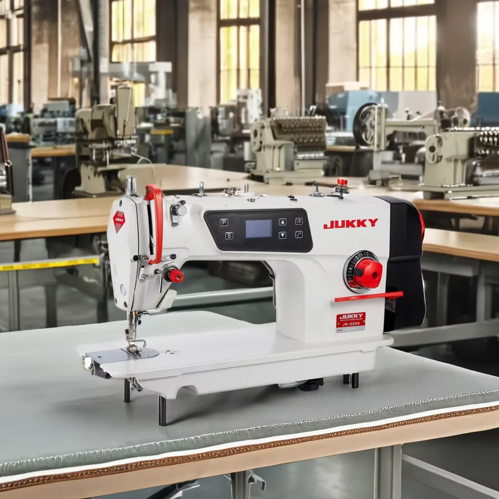 JUKKY 9806 China New Design Factory Good Price Direct Drive Heavy Duty Lockstitch Sewing Machine for Fabrics Maquina De Costura