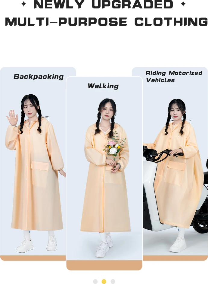 Custom RainCoats  Adult Size Yellow Reusable Windproof Rain Coat for Women for Hiking Fishing Climbing Camping supplier