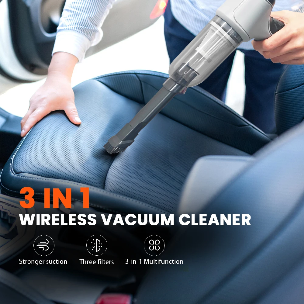 120W Handheld Vacuum Cleaner Detachable Rechargeable Cordless Mini Car Portable Air Duster Gun for Car Home Use