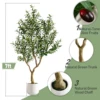 Olivo Realistico Verde Naturale da 7 Piedi con Vaso Bianco