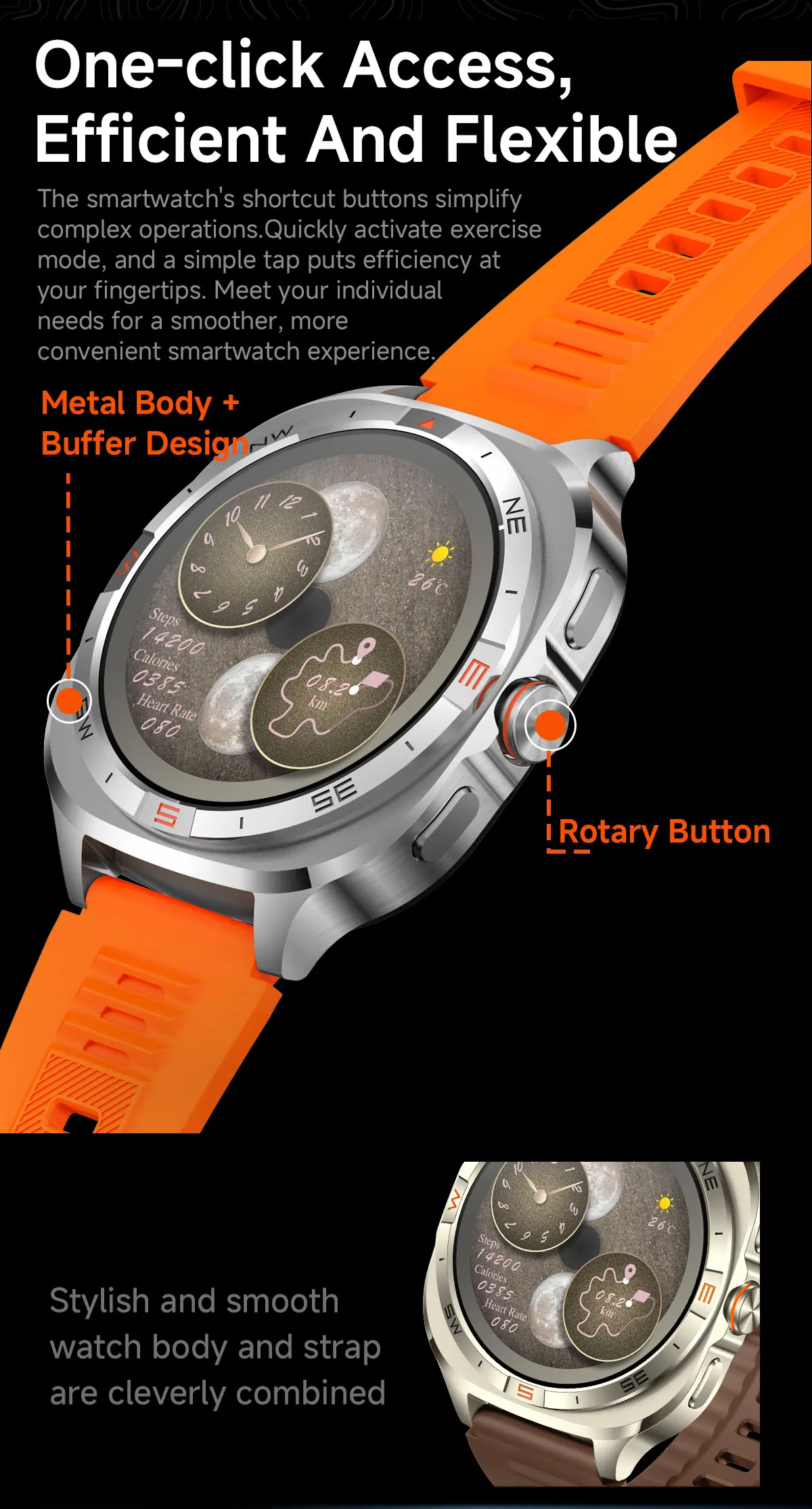 2026 GPS Smart Watch G400 Heart Rate Blood Oxygen 1.46inch Screen IP68 Waterproof Altitude Compass Outdoor Sports Smartwatch