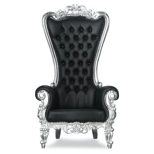 Bomacy Beauty Salon Furniture High Back Luxury European Style Silver Black Pedicure Chair Throne Chair