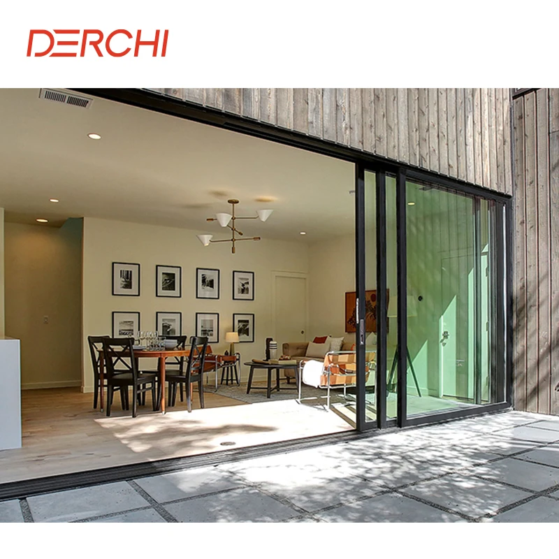 Australia Project AS2047 NFRC Outdoor Balcony Patio Double Glass Hurricane Impact Water Sound Proof Aluminum Sliding Doors