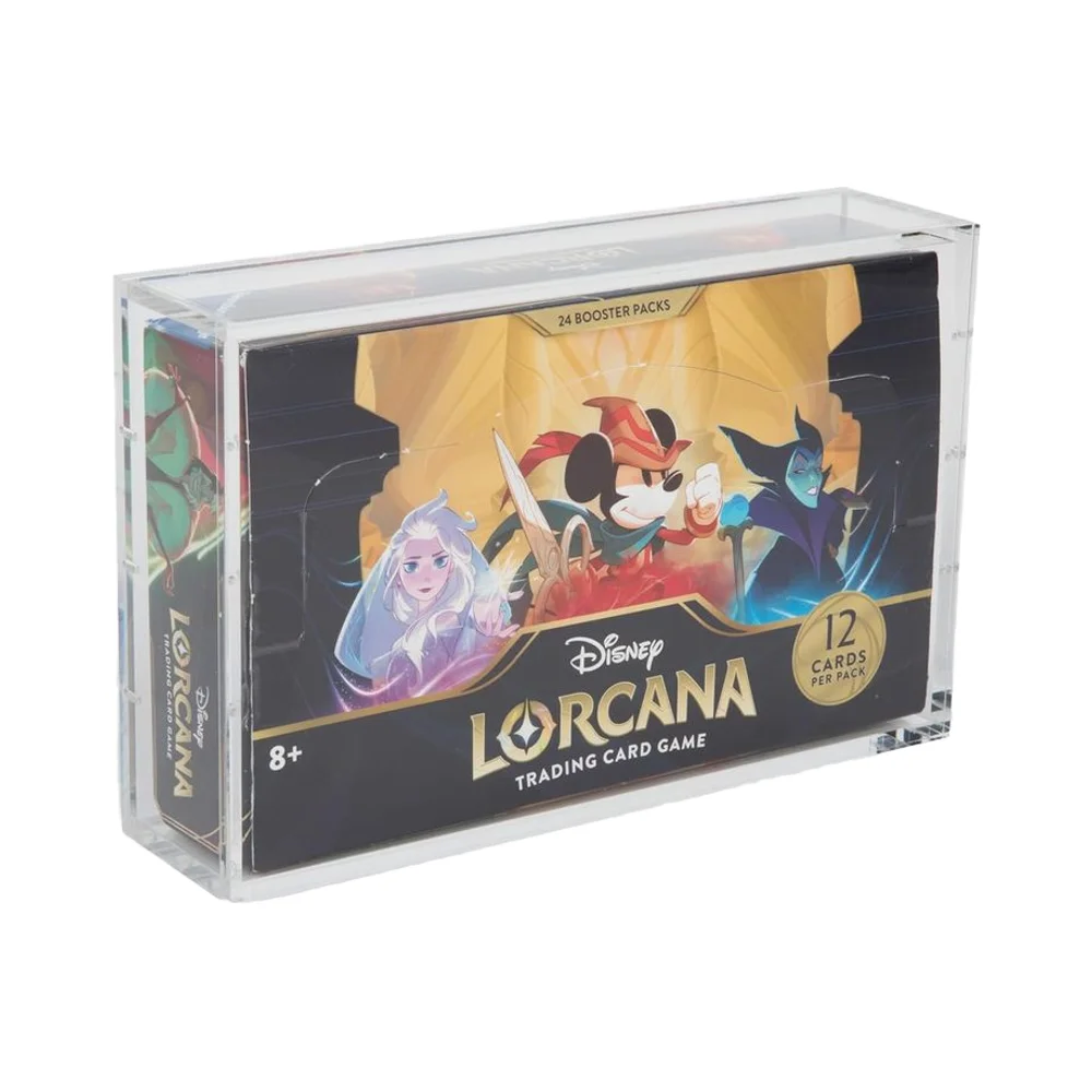 Clear Acrylic Booster Box Display Case with UV Protection for Lorcana TCG Chapter Box and Japanese Booster Box Protector