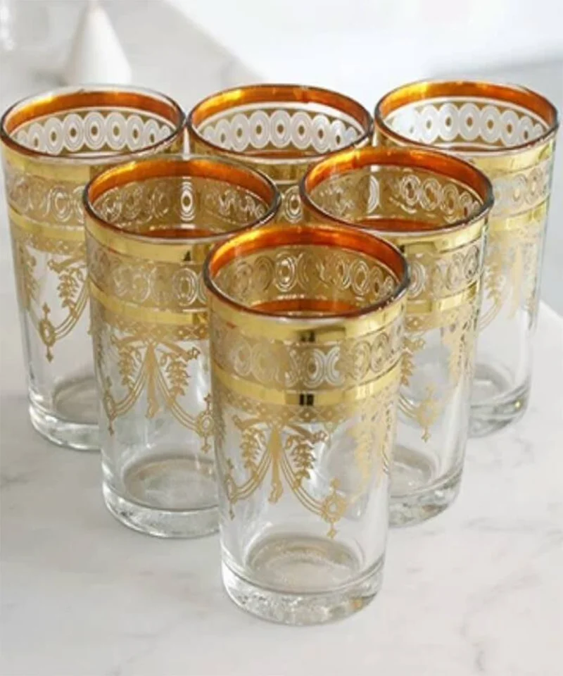 Moroccan Tea Glasses Gold
