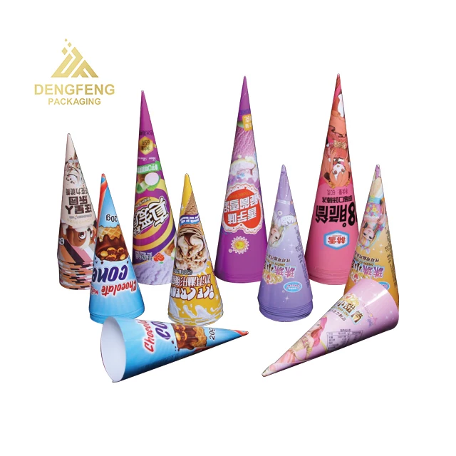 New Style Hot Selling Cone Paper Cup Ice Cream Food Packaging Cone ...