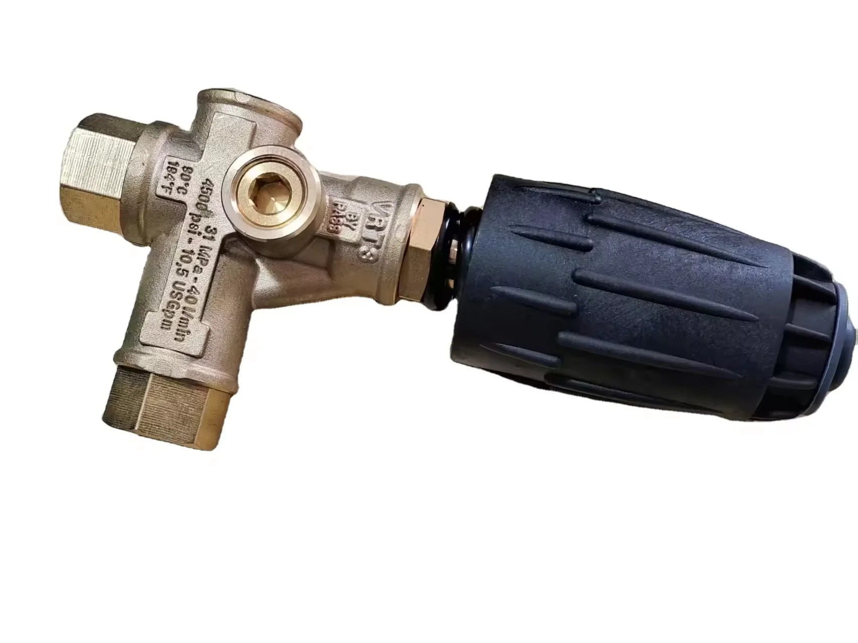 WIIYENA Valve De Décharge VRT3 Pour Nettoyeur Haute Pression – 140 Bars, 40 L/min, Temp. Max 90°C, Laiton Et Acier Robuste