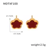F100- Gold  red earings
