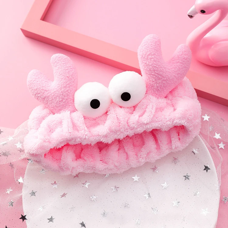Fascia Per Capelli In Peluche Con Granchio Rosso - Cerchietto Morbido Per Detergere Il Viso E Make-up - Accessorio Cura Della Pelle Per Donne E Ragazze