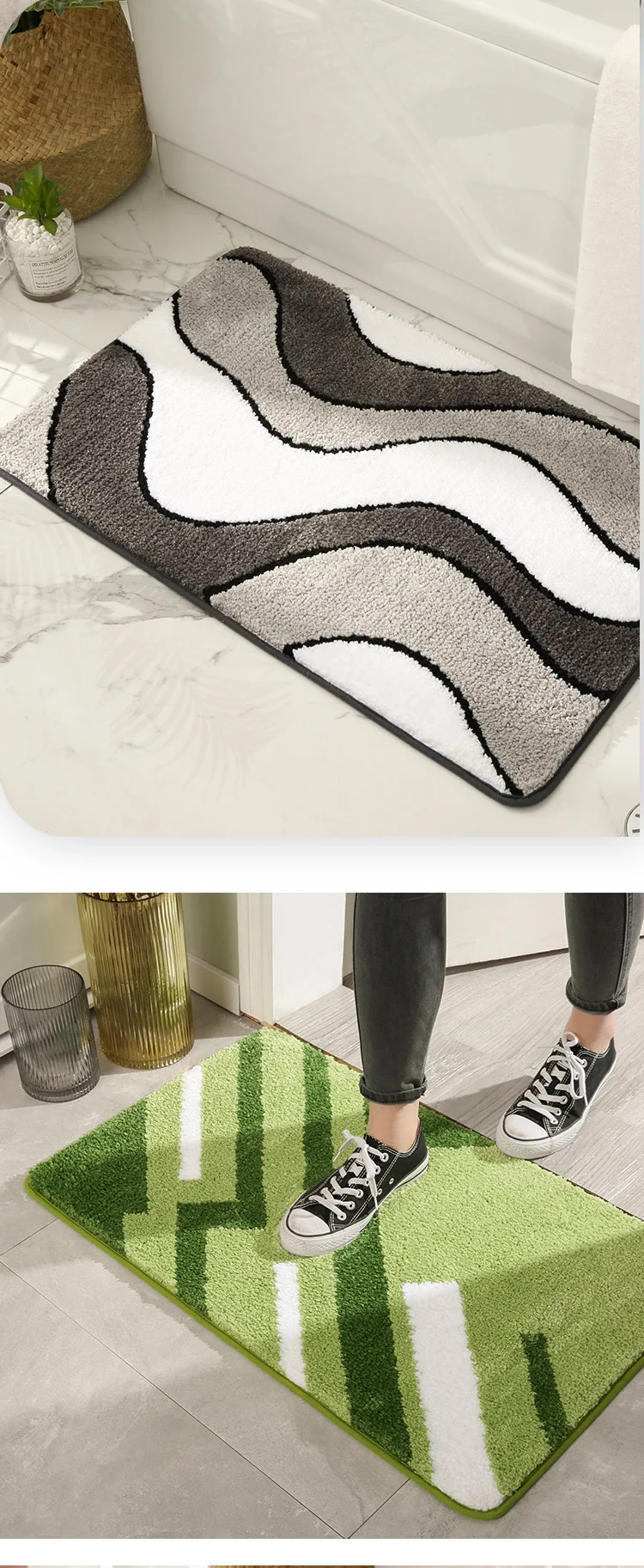 Rectangular Business Style Carpet For Home Living Room Carpet Wool Tufted Flocking Machine Washable Floor Mat manufacture