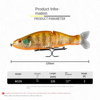 Cheery Lure M135 Bottom Bait 13.5cm30g Ocean Beach Bass Mino Cocked Beak Hard ABS Factory Straight Hair with Hooks – Hard Lure – view 3