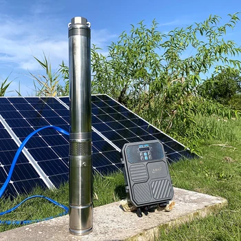 LEO 550W-1500W mini solar water pump AC DC multistage pump solar submersible pump system