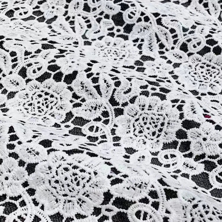 Wholesale high-quality European American dress lace fabric guipure embroidered wedding dress cheongsam lace fabric
