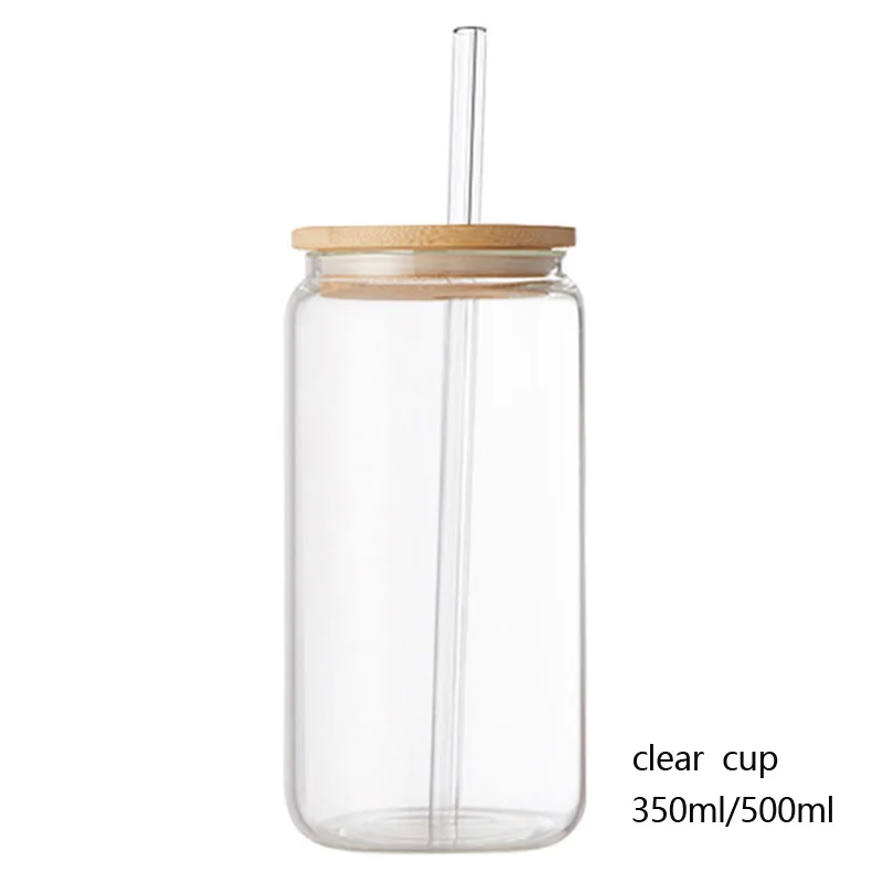 Source WGZ-SWC010 Glass colour changing cups with Bamboo Lids straw and  Drinking Glasses cup for Water Coffee Tea Soda Juice beer on m.