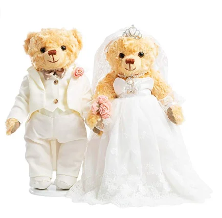 Bride and shop groom teddy bears