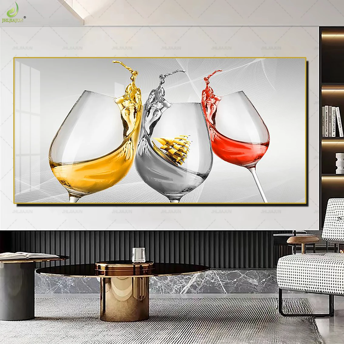 北欧ライト高級シンプルレストラン壁クリスタル磁器絵画抽象印刷