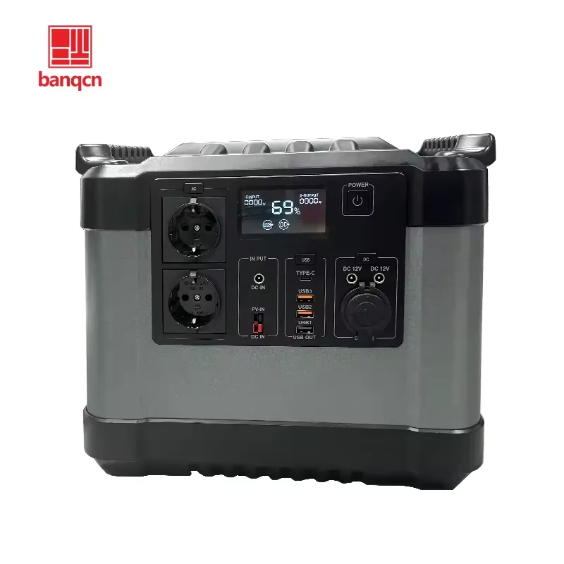 Banqcn Lifepo4 Battery Solar Power Generator 1200W Portable Power Station Outdoor Activities Fast Charging Home Camping System