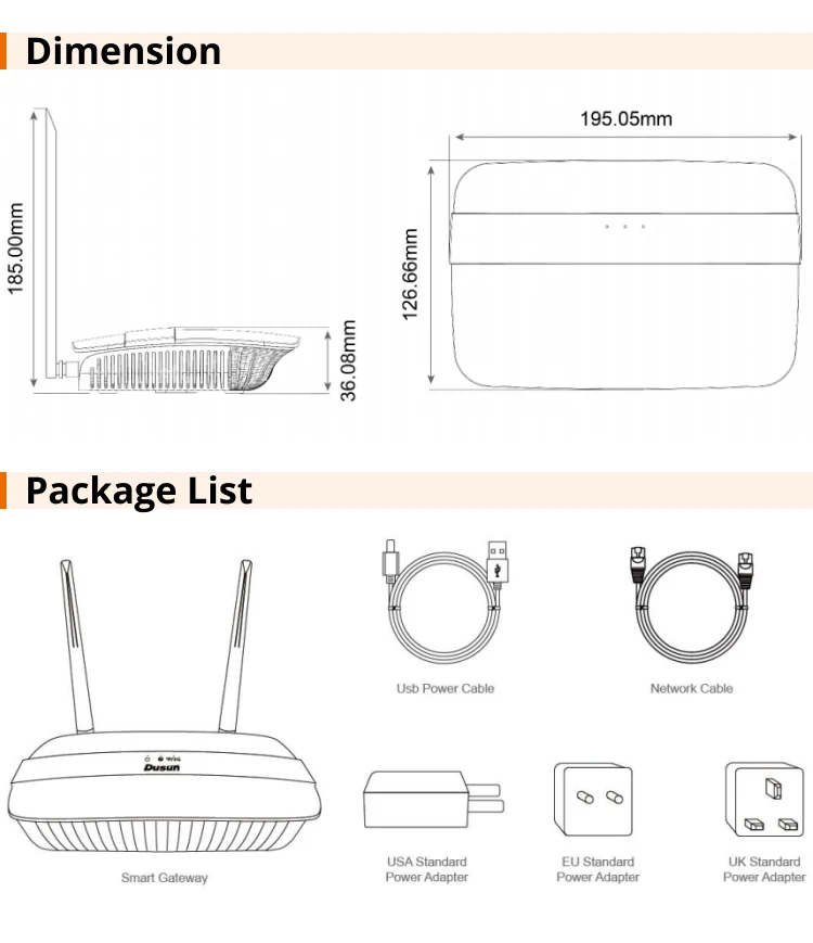 Dusun Secondary Development Dualband Wifi Router Gateway Zigbee Zwave