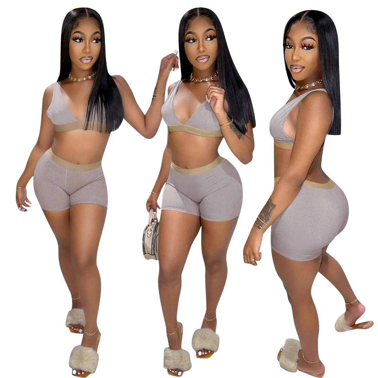 Plain Crop Top And Shorts Summer Set Women Matching Set Nude Two Pieces Top  And Shorts Suit 2 Piece Womens Biker Shorts Set - Buy Two Piece Short Set  Shorts And Tank Top Set For Women Top And Shorts ...