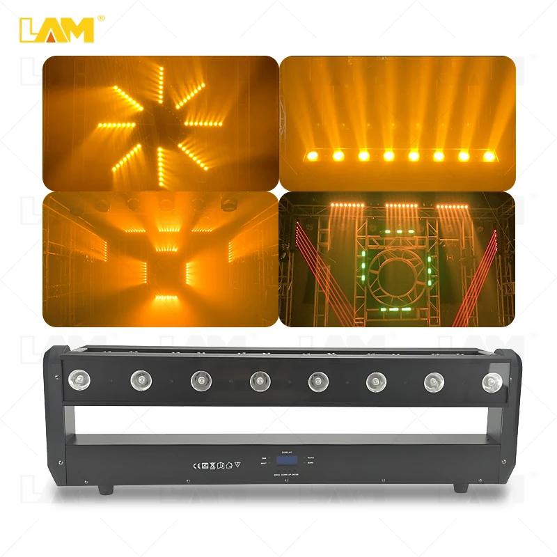 DJ Lights DMX Control 6 Head Laser Strobe Beam 3IN1 Effect Lighting 6 Eyes Red RGB Lazer Lights for Disco Bar Party
