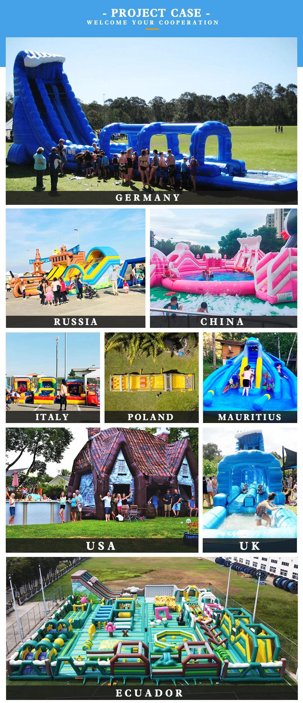 CH Custom Outdoor Bouncy Inflatable combo water Slides Bounce Car Playground Big Commercial Kids games Inflatable Slides supplier