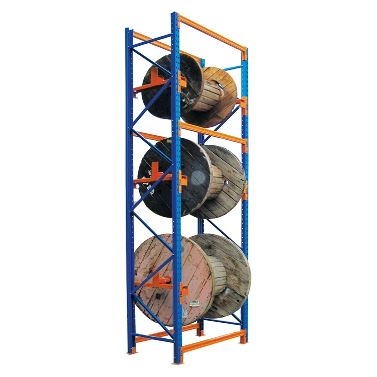 Factory Direct Selling Q235 Material Customized Warehouse Adjustable Large Cable Reel Racks