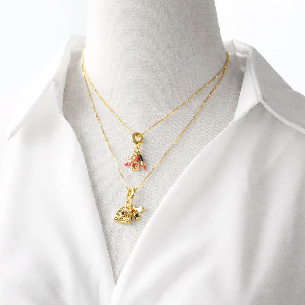 Hot-Selling Gold-Plated Link Chain Necklace with Lipstick Bag Pendant Lovely Accessory for Weddings and Cross-Border Jewelry