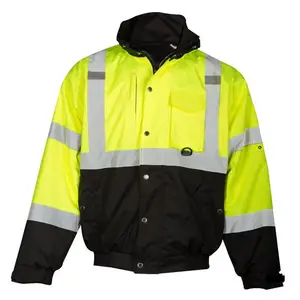 High Visibility Industrial Construction Reflective Safety Clothing Workwear 3 In1 Worker Coat Fleece Lined Hi Vis Work Jacket