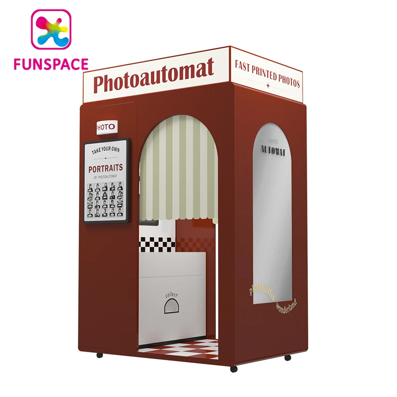 Funspace Coin Operated Mirror Photo Booth Machine Instant Print Photo Booth Vending Machine With Printer Kiosk