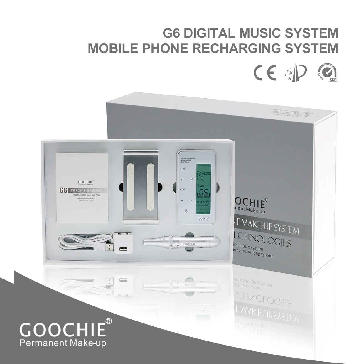 Goochie G6 Electric Portable Micropigmentation Machine Tattoo and Permanent Make-Up Device with Easy Charging