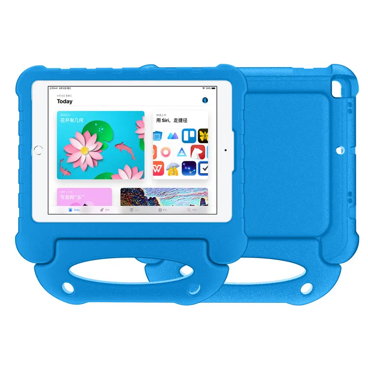 product laudtec cartoon eva shockproof blue kids eva tablet cover case for ipad 10th gen air 4 5 109 inch case with handle-7