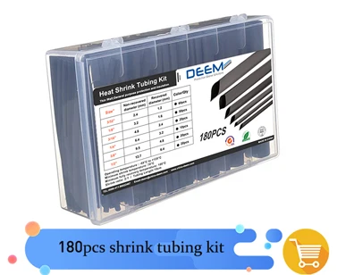 DEEM Factory direct sale 200 pcs heat shrink tube colourful PE Heat Shrink Tubing set