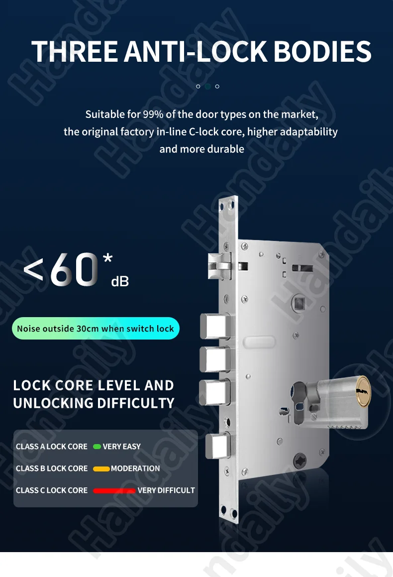 handaily palm face recognition door lock for home fingerprint tuya app remote control video intercom smart lock multi language c11-14