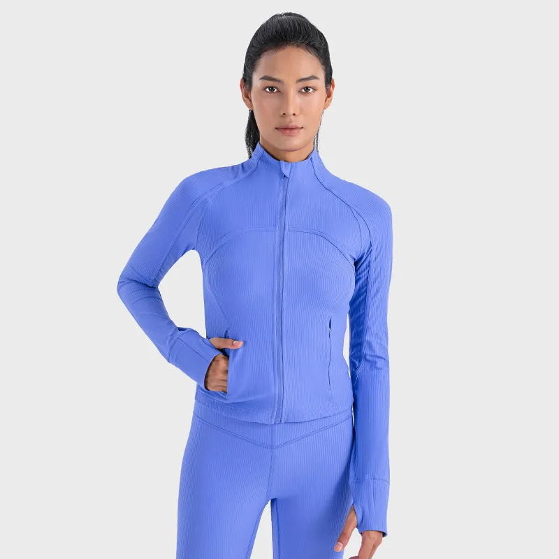 for Nine Quarter Sleeve Waist-Control Slimming Breathable Fitness Yoga Sports Jacket Wom