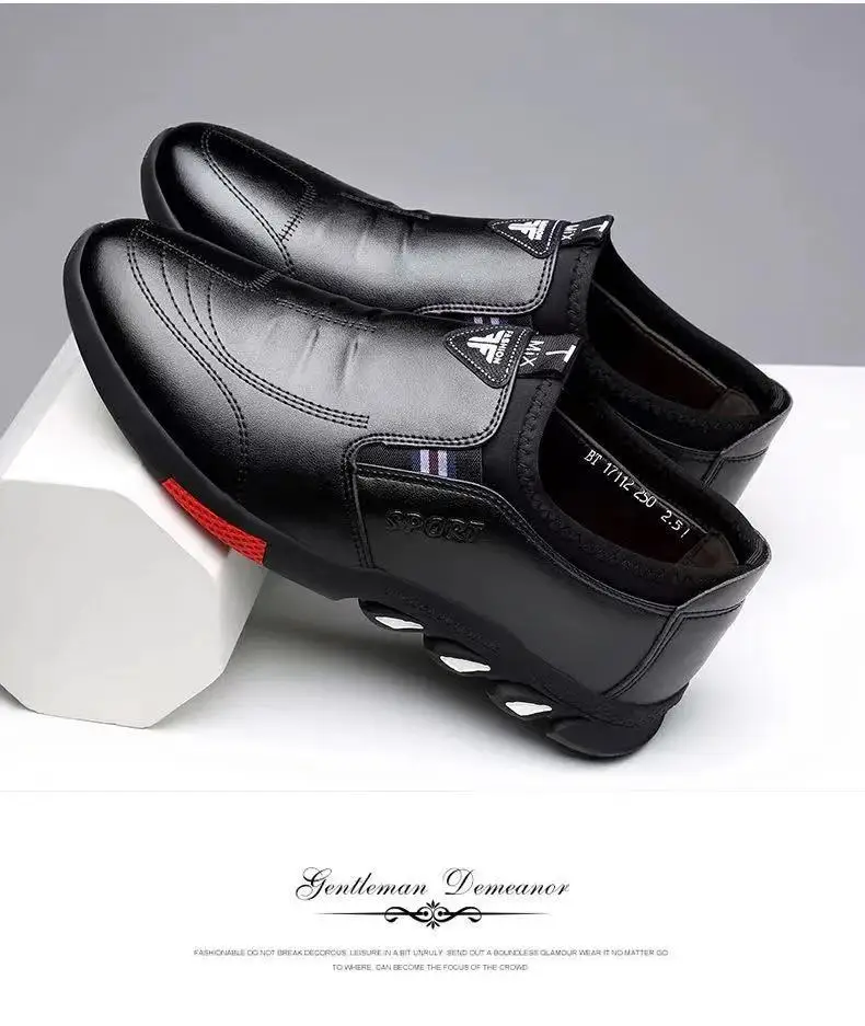 Spring 2024 Latest Design Men's Leather Shoes Breathable Non-slip Business Shoes  Outdoor Fashion Casual Leather Shoes