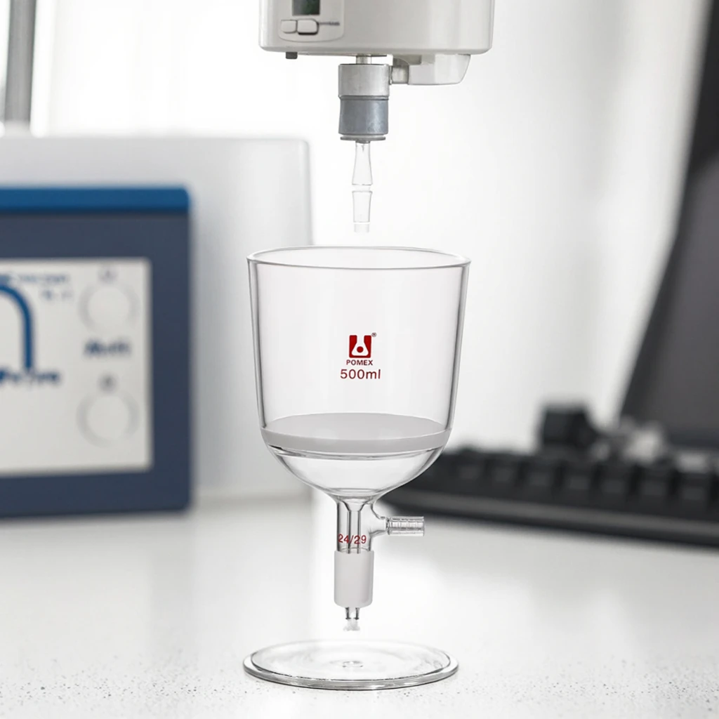 500ml Borosilicate Glass Lab Glassware Buchner Filter Funnel Sintered Funnel with Inner Joint