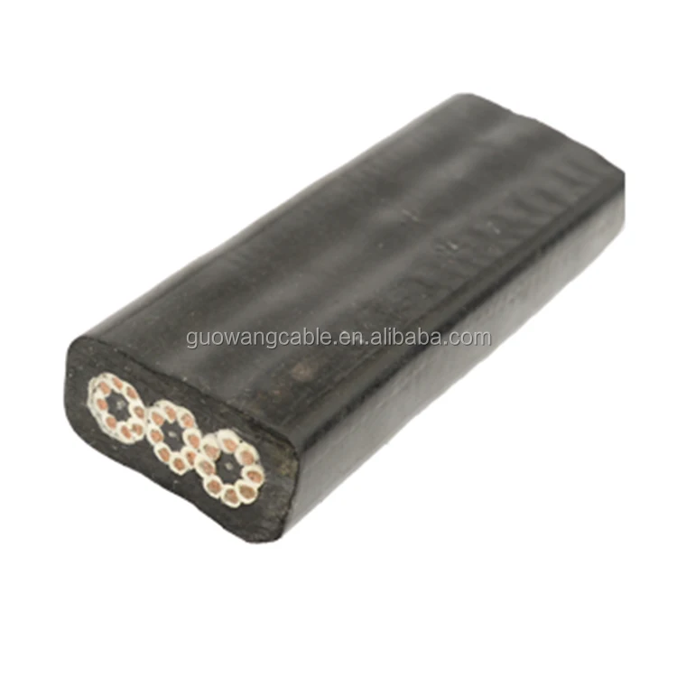 Flat Flexible Rubber Insulated and Sheathed Underwater Electrical Cable Submersible Pump Cable