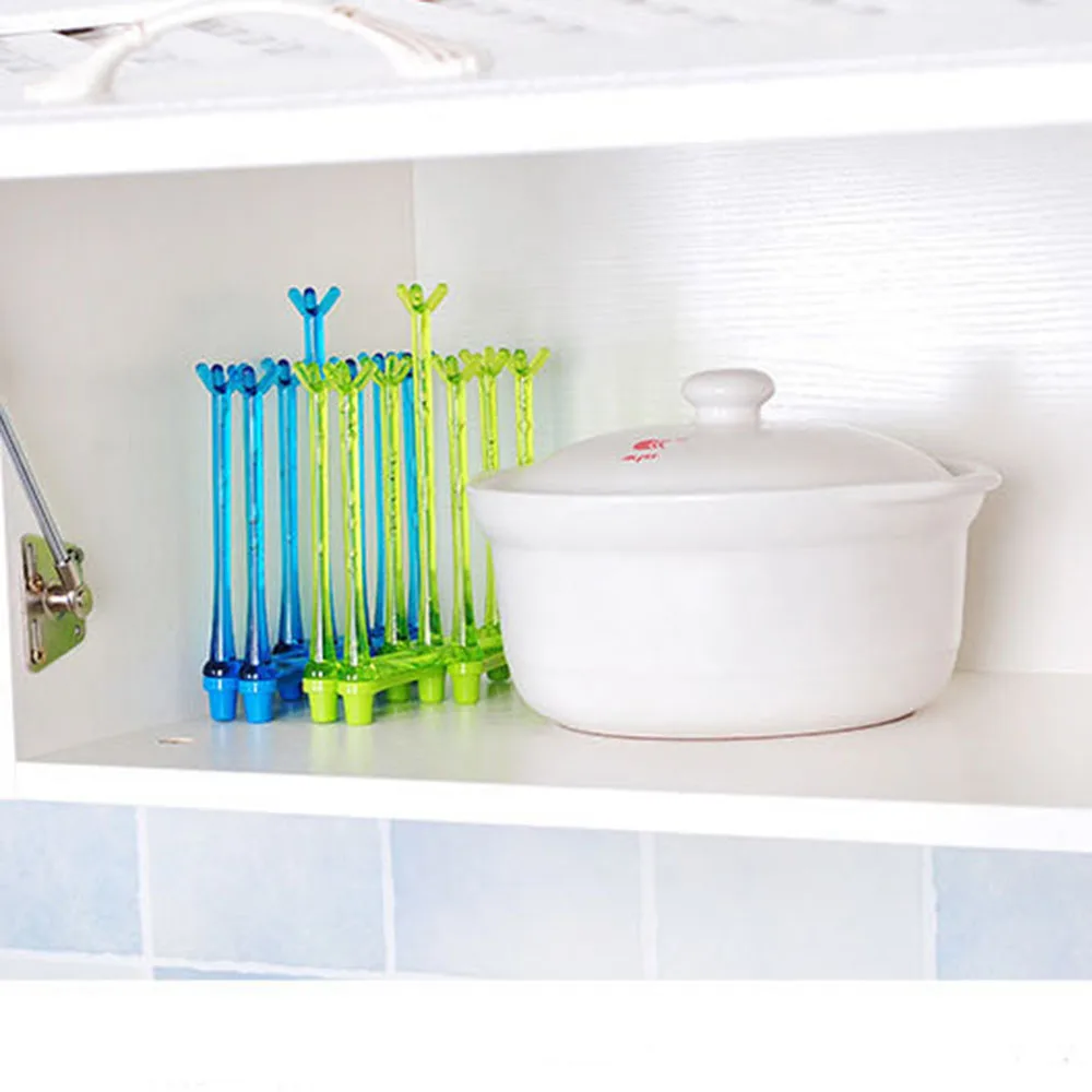 Cross Border Creative Stretch Type Plastic Folding Inverted Hanging Cup Drain Holder Wall Mounted High Quality European Rack