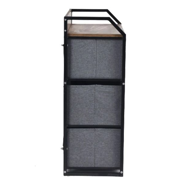 Fabric Storage Cabinet 4 Drawer Fabric Dresser Organizer Vertical Storage Tower Units with Steel Frame