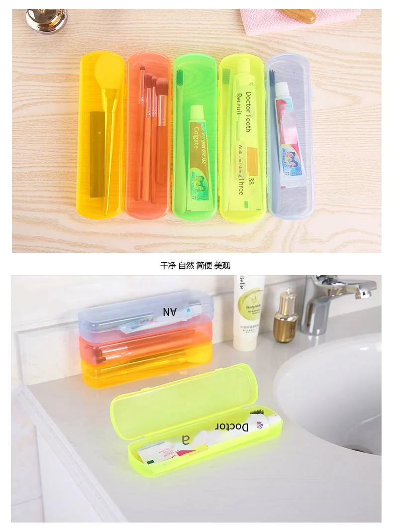 New candy-colored toothbrush case portable transparent toothpaste storage case business travel dental set wholesale supplier