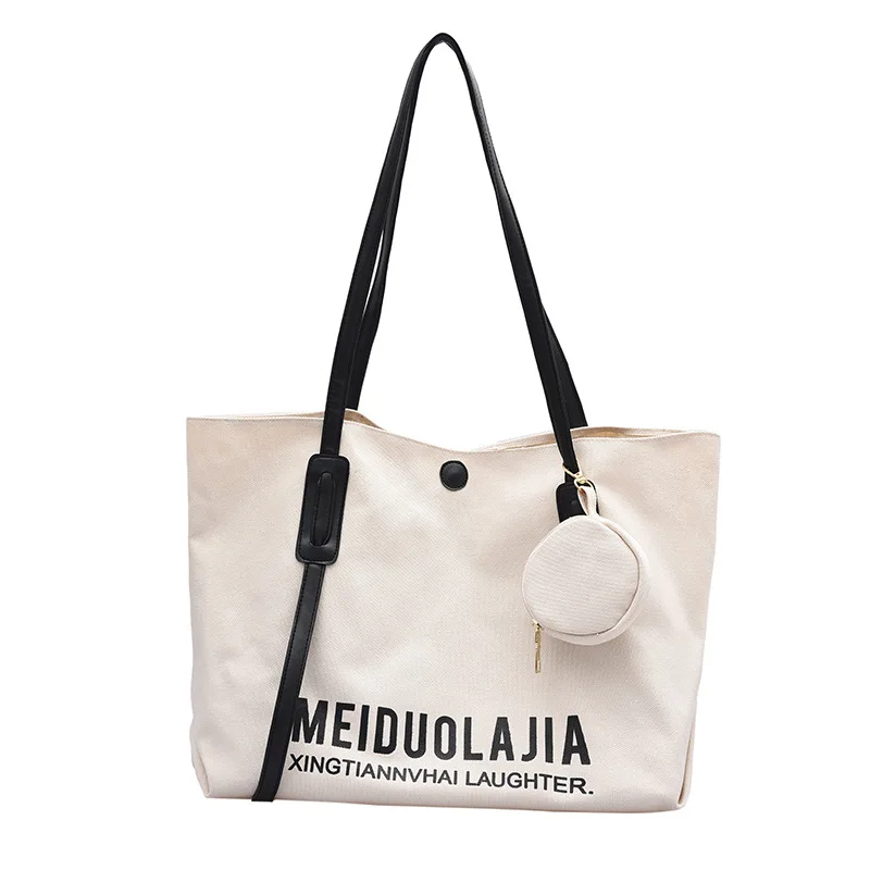 Fashionable Large Capacity Tote Bag With Letter Print