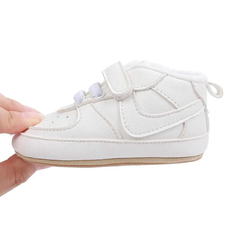 Infant Spring Shoe Newborn Infant Girls and Boys Recreational Baptism Non-Slip Walking Shoe White Soft-soled Sneaker Prewalker