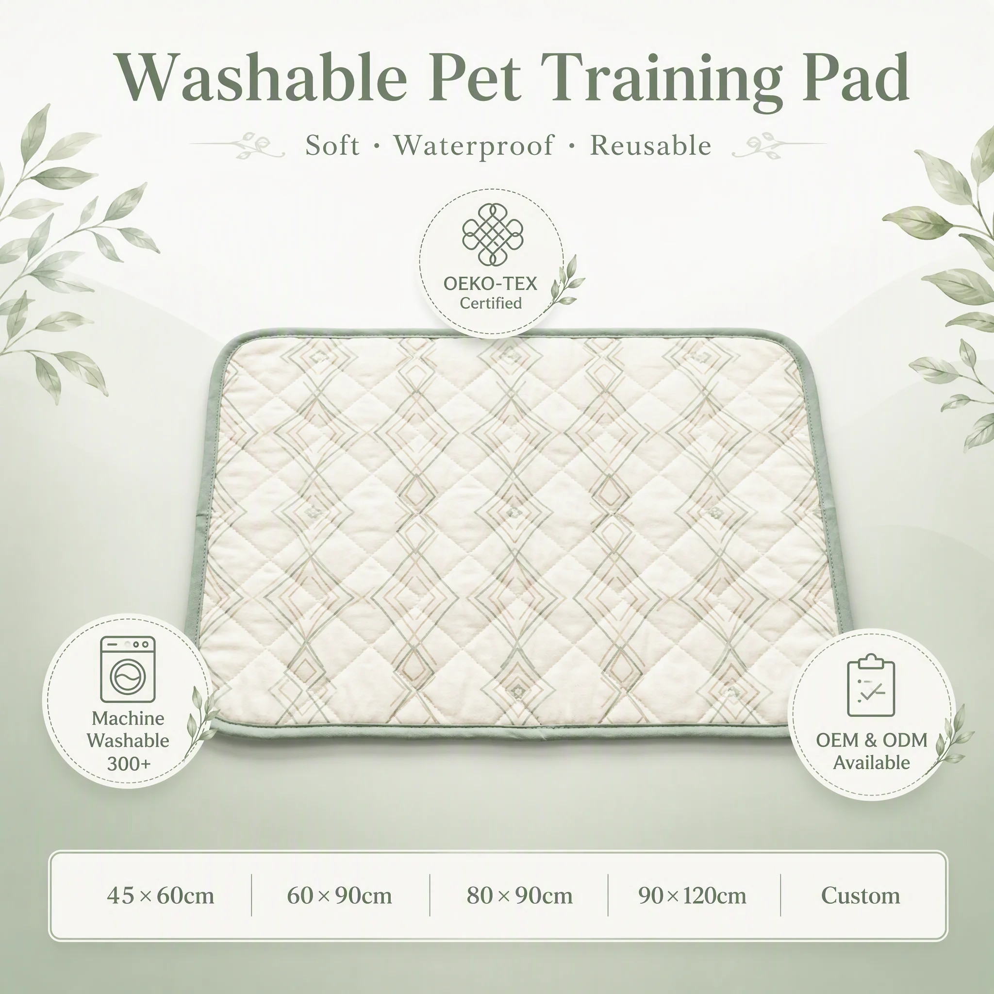 Minimalist Geometric Print Quilted Pet Mat — Product details 5
