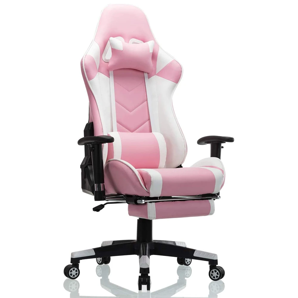 pink leather gaming chair