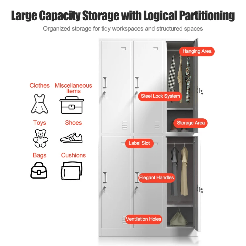 Durable Metal KD Locker Cabinet for Gym Bags and Clothes Storage