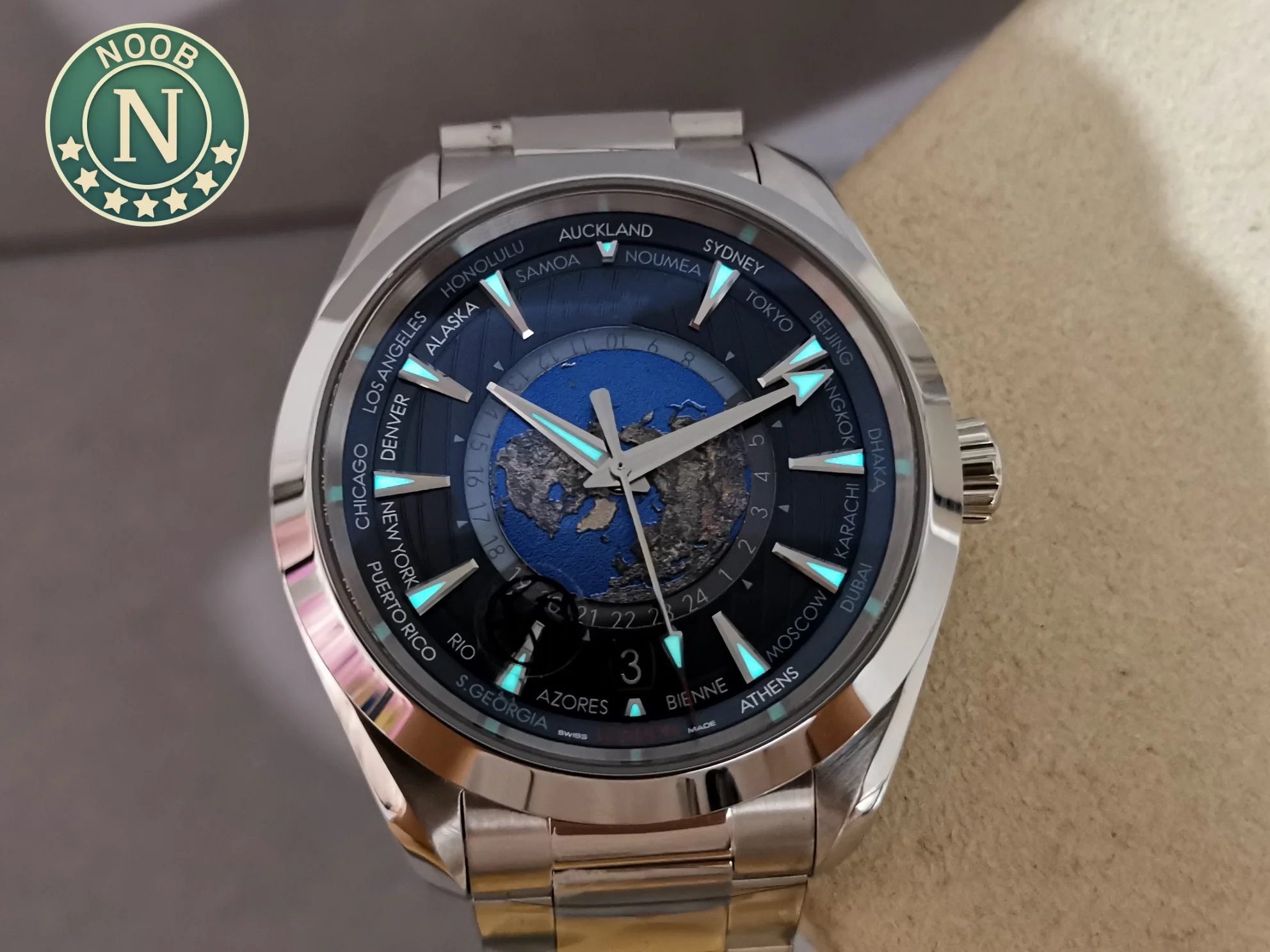 Super Clone Vsf Omg Worldtimer 8938 Movement Sea 150 300 Aqua Terra ...